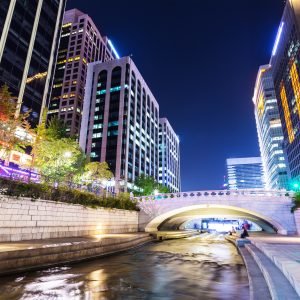 Cheonggyecheon in Seoul city